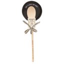  Giftable Wooden Spoon and Cast Iron Spoon Rest Set with Cute Sayings