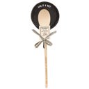  Giftable Wooden Spoon and Cast Iron Spoon Rest Set with Cute Sayings