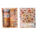  Ginger Florals Washi Set | 12 Washi Tapes in a Box | Gift Wrapping Tools and Craft Tape