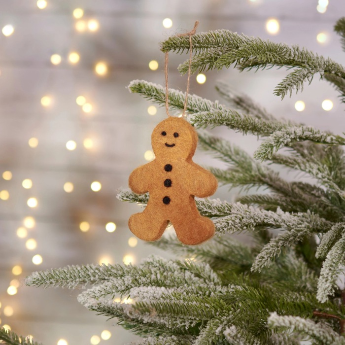 Gingerbread Man Felt Ornament | Christmas Tree Decorative Ornament | 2.50" x 4"