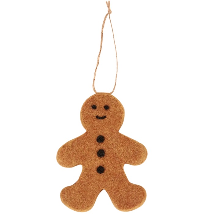 Gingerbread Man Felt Ornament | Christmas Tree Decorative Ornament | 2.50" x 4"