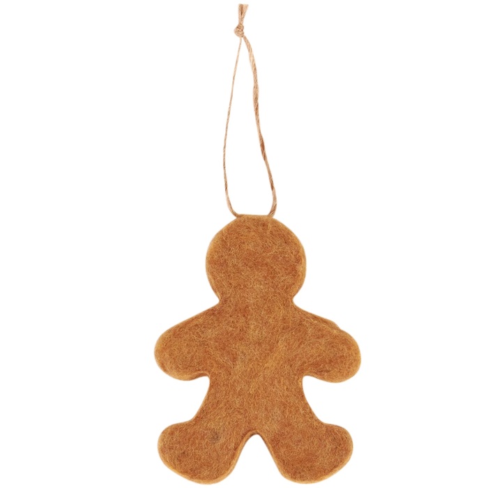 Gingerbread Man Felt Ornament | Christmas Tree Decorative Ornament | 2.50" x 4"
