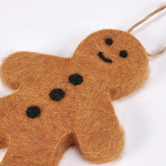 Gingerbread Man Felt Ornament | Christmas Tree Decorative Ornament | 2.50" x 4"
