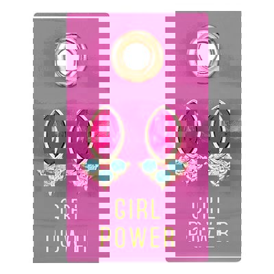 Girl Power Gemstone Leather Tag Earrings | Feminist Fashion Jewelry