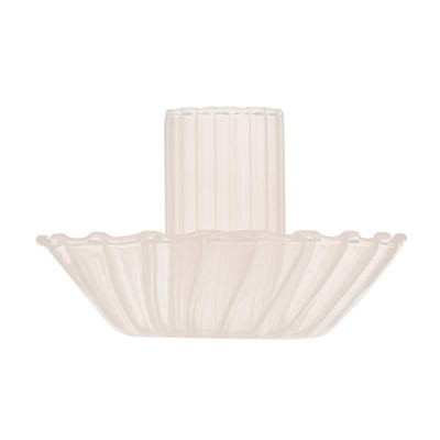 Glass Candle Holder in Cream | Aesthetic Tinted Candle Sticks Glass Taper Candlestick Base