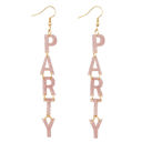  Glittery Party Letter Hook Earrings | Dangle Acrylic Fashion Jewelry