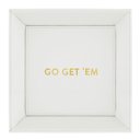  Go Get 'Em White Valet Tray | Motivational Gift Tray for Keeping Keys, Jewelry, Etc.