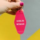 Goblin Woman Vintage Style Motel Keychains with Funny Sayings in 30+ Styles