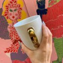  Golden Girl Mug Gold Handle | Stoneware Coffee Tea Cup | 16oz