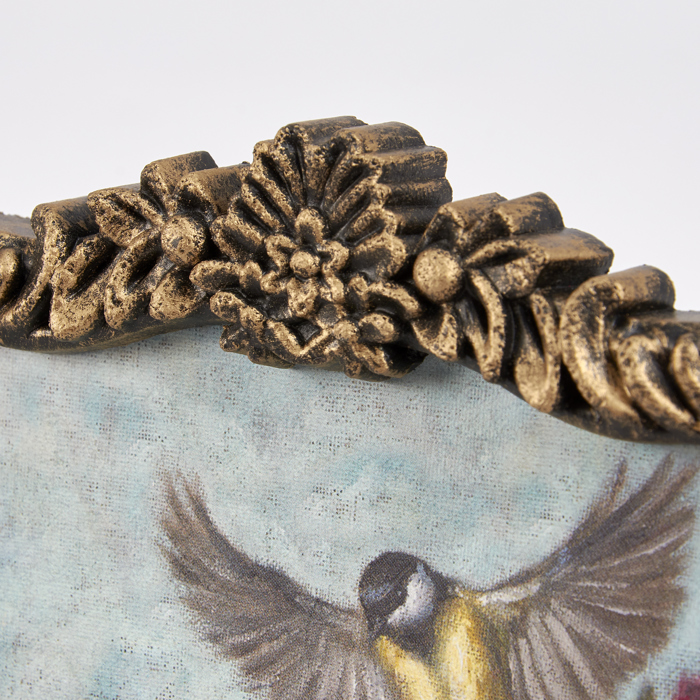 Goldfinch Framed Art | Vintage Style Desk Room Home Decor | 5.75" x 6"