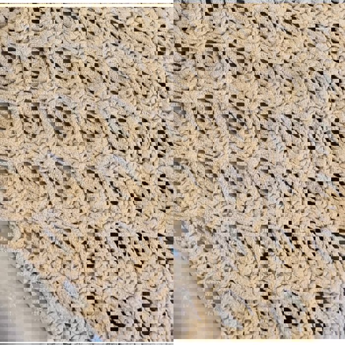 Extra Large Ivory Fringe Hand Knotted Macrame Wall Hanging | 24" x 35"