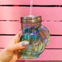 Green Toucan Shaped Sipper Pretty Glass Cocktail Straw Sippers