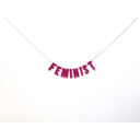 Handmade Felted Feminist Party Banner in Fuchsia Handmade Felt Letter Hanging Banner Garlands  | Housewarming, Wall Decor  or Party Garland