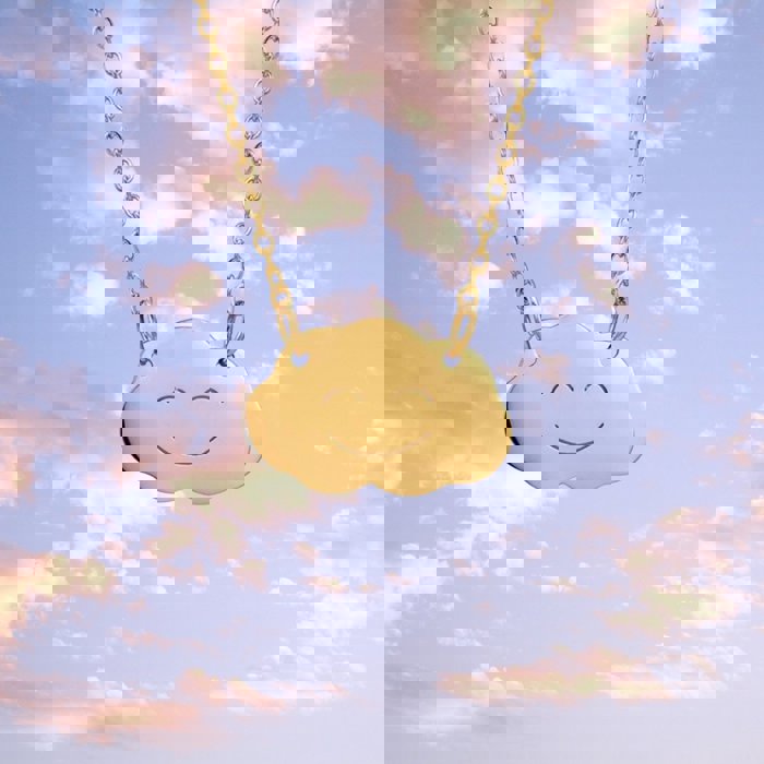 Happy Cloud Minimalist Necklace in Silver or Gold