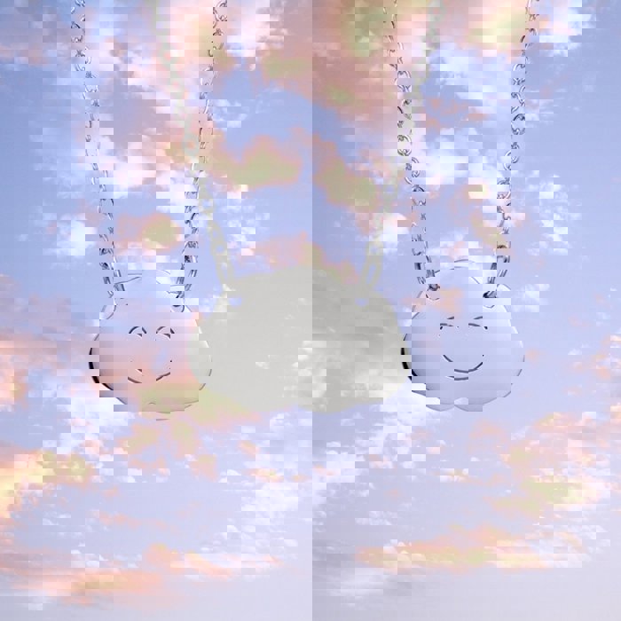 Happy Cloud Minimalist Necklace in Silver or Gold