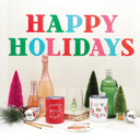  Happy Holidays Adhesive Wall Decal | Reusable Festive Party Decoration | 23" x 19"
