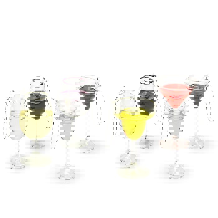 Real Liquid Inside Wine and Cocktail Christmas Ornaments - 4" Tall Holiday Decor, Giftable Xmas Ornament