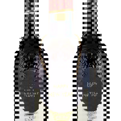 Happy New Year Leather Wine Bottle Tag