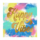 Happy Vibes Gold Foil Cocktail Beverage Party Napkins | Barware Party Essentials