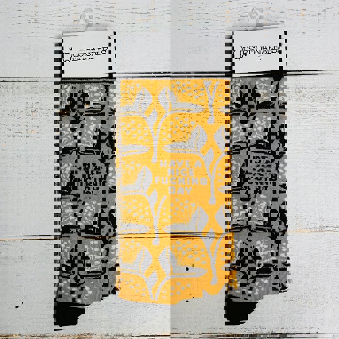 Have A Nice Fucking Day Socks | Floral Pattern