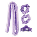  Heatless Roller Set in Purple | 4-Piece Hair Curler Set  | Hair Accessories