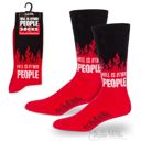  Hell is Other People Socks Men's Dress Socks in Black and Red | Funny Gift for Men | Jean-Paul Sartre Quote