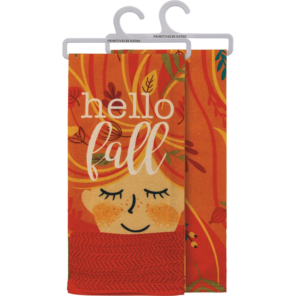 Hello Fall Kitchen Towel | Dish Towel | 18" x 28"