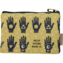  Hello Future Bring It Mystical Hand Zipper Pouch and Dish Tea Towel - All-Over Astrology Design in Yellow and Black