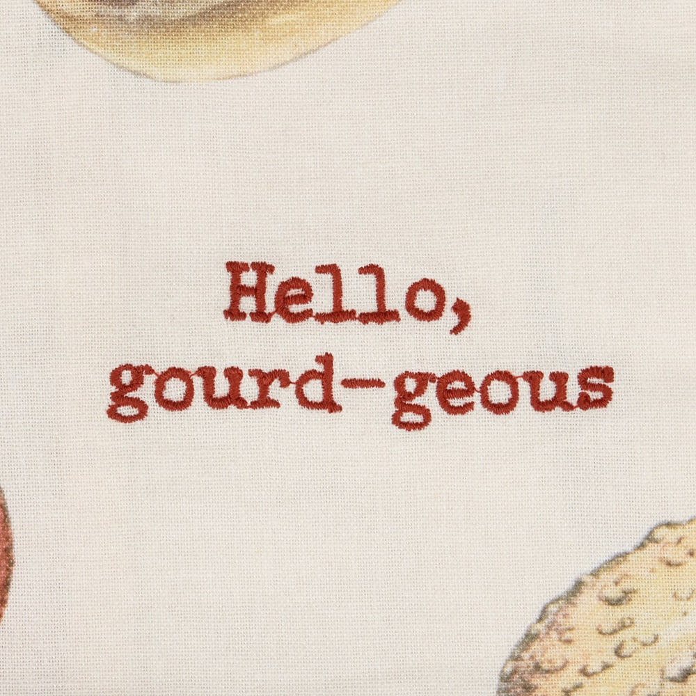 Hello Gourdgeous Kitchen Towel | Vintage-inspired Hand Tea Dish Cloth | 18" x 28"