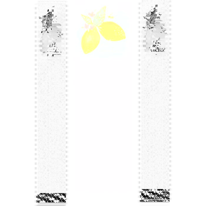 Hello Sunshine List Notepad with Watercolor Lemon Design | 9.5" x 2.75" | Holds to Fridge with Strong Magnet