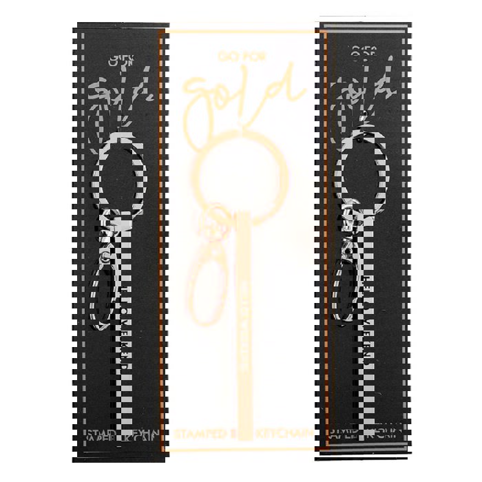 Gold Bar Skinny Keychains - Metal Quote Key Holder