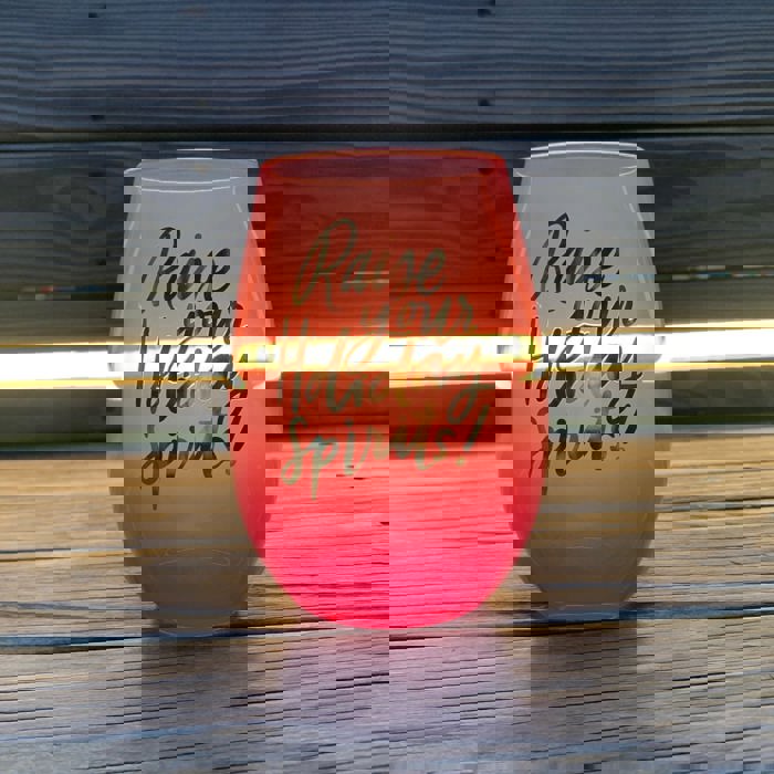 Holiday Spirits Stemless Wine Glass in Pink Ombre | 20oz