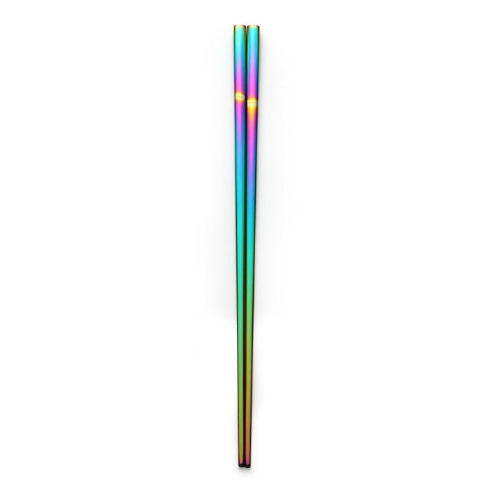 Holographic Rainbow Chopsticks in Stainless Steel | Food Sticks Kitchen Utensils