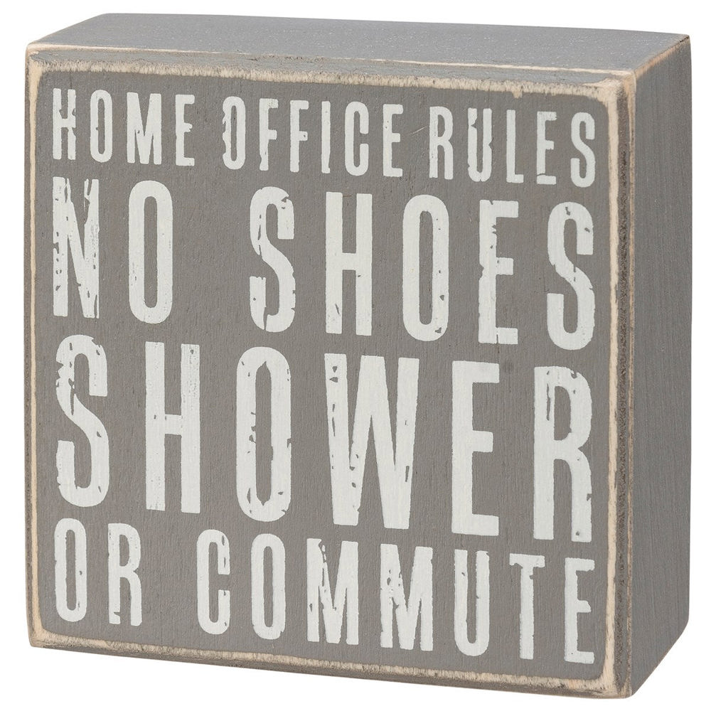 Home Office Gray Box Sign Set | Co-worker Gifts | 4" x 4" | Gift for Her