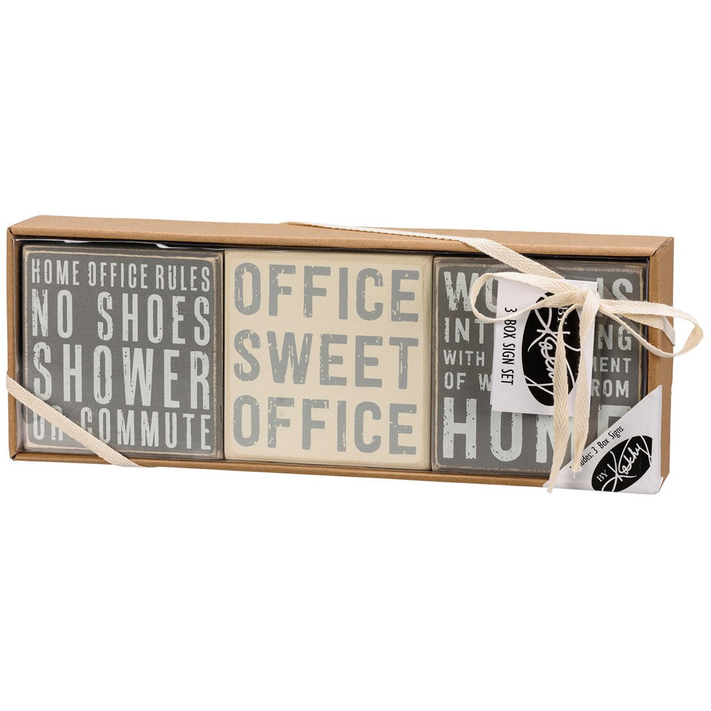 Box Sign Set | Wall Desk Display Gift Set | 4" x 4" | Gift for Her