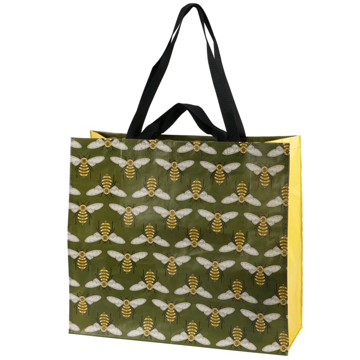 Honey Bee Shopping Tote Bag | Extra Large Market Eco Bag | 19.50" x 17.50" x 7"