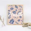 Hustle Motivational Art Print in Leaves Design