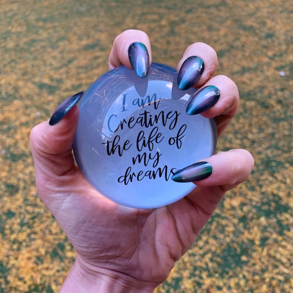 I Am Creating The Life Of My Dreams Glass Dome Paper Weight | Paper Document Holder