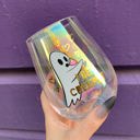  Halloween "I Be Creepin" Ghost Jumbo Stemless Wine Glass in Iridescent | 30 Oz. | Holds an Entire Bottle of Wine