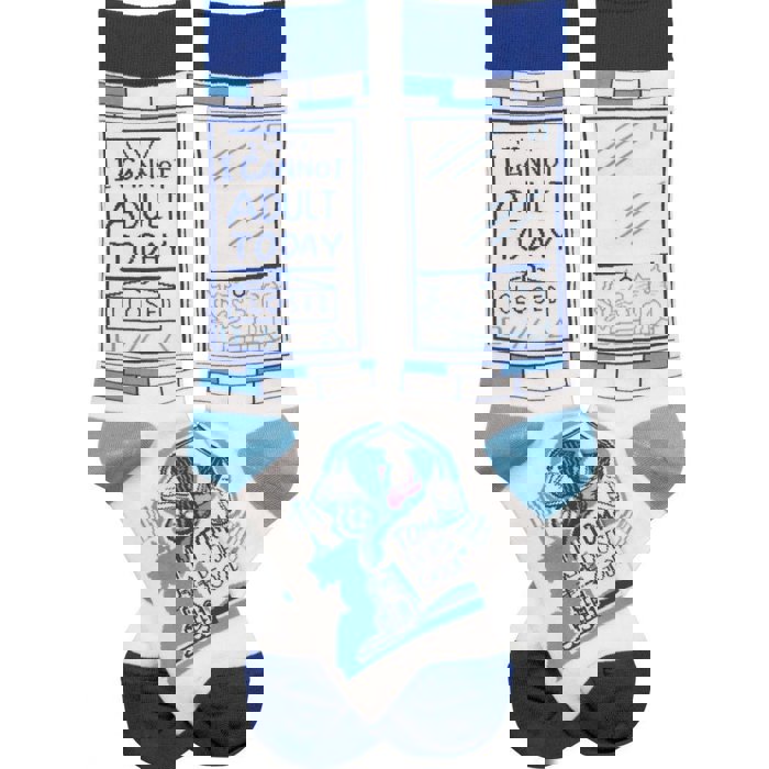 I Cannot Adult Today - Tomorrow Doesn't Look Good Either Funny Novelty Socks | Gift for Her