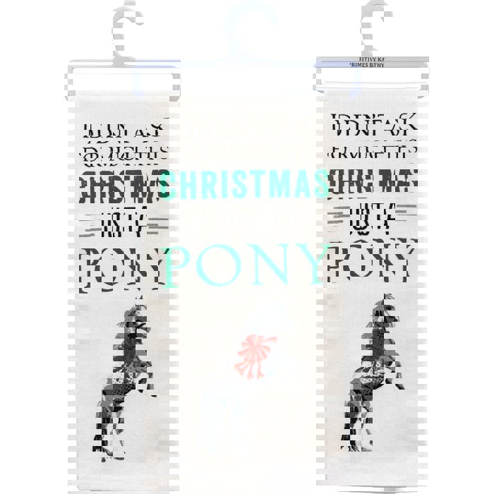 I Didn’t Ask For Much Just A Pony Dish Cloth Towel | Novelty Silly Tea Towels | Cute Kitchen Hand Towel | Christmas, Holidays | 18" x 26"