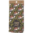  I Hate People Kitchen Towel | Snail Pattern Cotton Hand Tea Dish Cloth | 16" x 26"