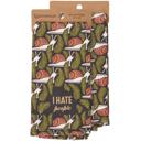  I Hate People Kitchen Towel | Snail Pattern Cotton Hand Tea Dish Cloth | 16" x 26"