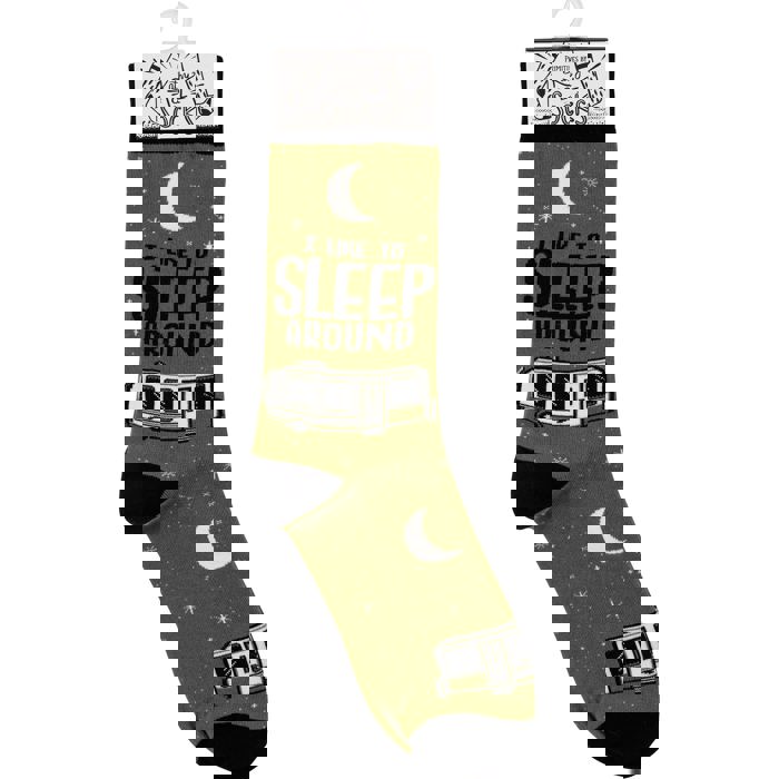 I Like To Sleep Around Socks | Camper RV Motif | Unisex