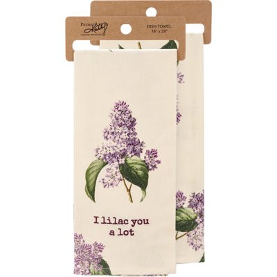 Flower Pun Embroidered Tea and Dish Towels | Novelty Kitchen Hand Towels