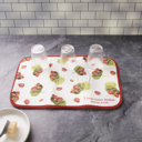  I Love Clean Dishes Berry Much Ultra-absorbent Drying Mat | Vintage Art of Wild Strawberries Dish Drainer Pad | 21" x 14"