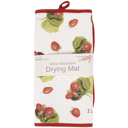  I Love Clean Dishes Berry Much Ultra-absorbent Drying Mat | Vintage Art of Wild Strawberries Dish Drainer Pad | 21" x 14"