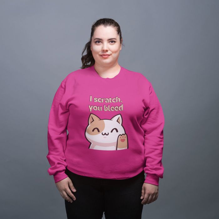 I Scratch You Bleed Cat Lover Unisex Heavy Blend™ Crewneck Sweatshirt | Sizes SM-4XL