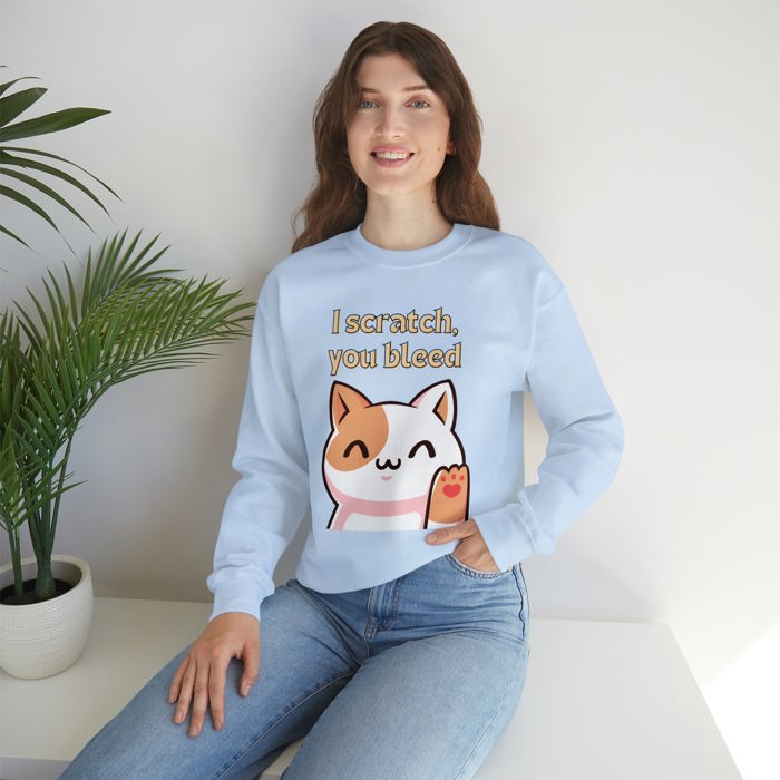 I Scratch You Bleed Cat Lover Unisex Heavy Blend™ Crewneck Sweatshirt | Sizes SM-4XL