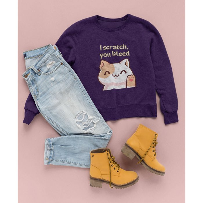 I Scratch You Bleed Cat Lover Unisex Heavy Blend™ Crewneck Sweatshirt | Sizes SM-4XL